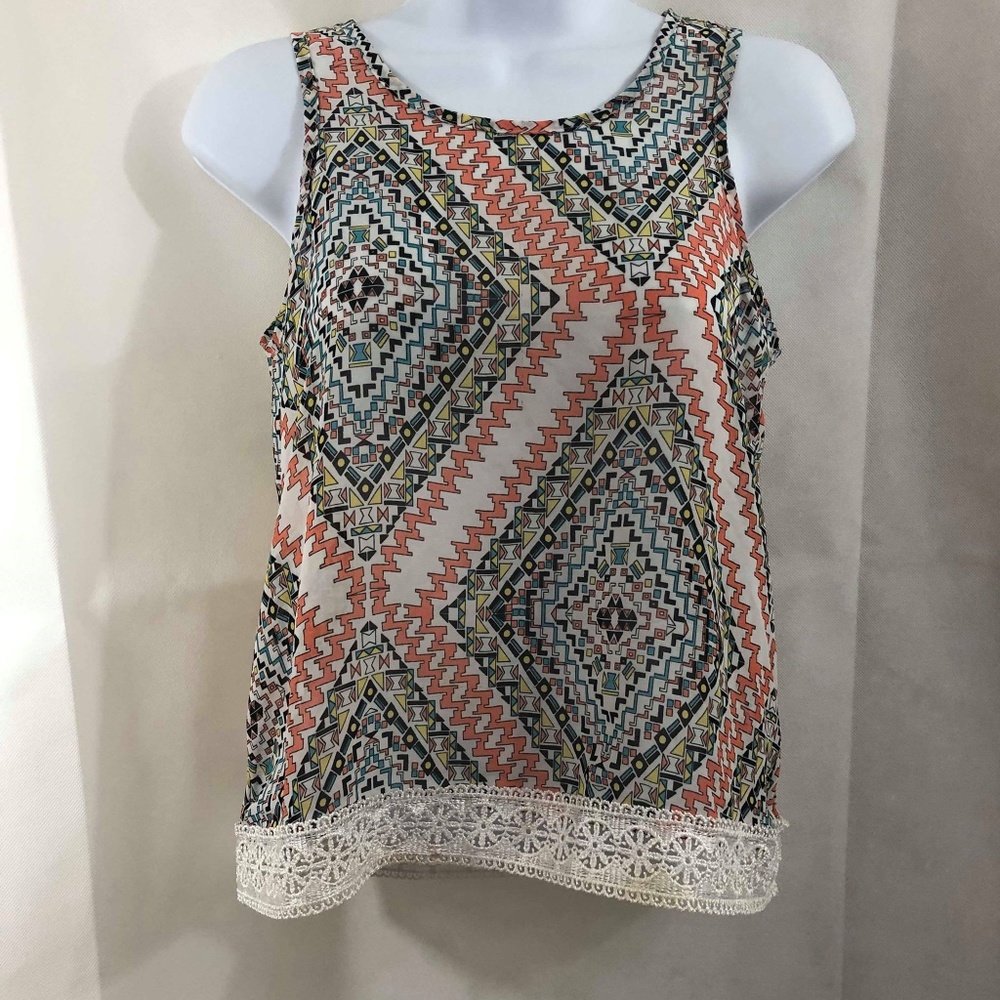 Mia Chica sheer tank top sz L